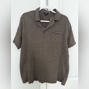 Express Men's Casual Brown Checkered Shirt